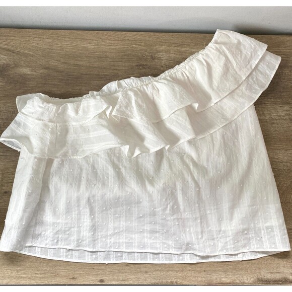 Amaryllis x Hey Nasreen He Loves Me He Loves Me Naz Ruffle Top White Women Large - Picture 3 of 9